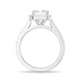 Halo Emerald Cut Split-Shank Moissanite Engagement Ring