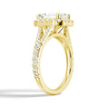 Halo Emerald Cut Split-Shank Moissanite Engagement Ring