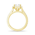 Halo Emerald Cut Split-Shank Moissanite Engagement Ring