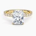 Radiant Cut French Pavé Flush-Fit Moissanite Engagement Ring