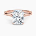 Radiant Cut Petal Prong Solitaire Moissanite Engagement Ring