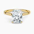Radiant Cut Petal Prong Solitaire Moissanite Engagement Ring