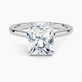 Radiant Cut Petal Prong Solitaire Moissanite Engagement Ring