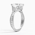 Radiant Moissanite Floral Openwork Cathedral Engagement Ring
