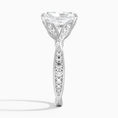 Radiant Moissanite Floral Openwork Cathedral Engagement Ring