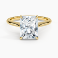 Load image into Gallery viewer, Radiant Cut Hidden Halo Moissanite Engagement Ring