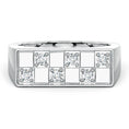 Rectangular Checkerboard Pavé Moissanite Men’s Signet Ring