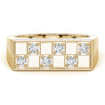 Rectangular Checkerboard Pavé Moissanite Men’s Signet Ring
