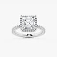Refined Radiance Asscher Moissanite Halo Engagement Ring