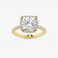 Refined Radiance Cushion Moissanite Halo Engagement Ring