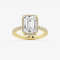 Refined Radiance Emerald Moissanite Halo Engagement Ring
