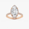 Refined Radiance Marquise Moissanite Halo Engagement Ring