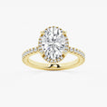 Refined Radiance Oval Moissanite Halo Engagement Ring