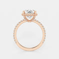 Refined Radiance Moval Moissanite Halo Engagement Ring