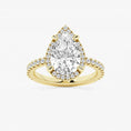 Refined Radiance Pear Moissanite Halo Engagement Ring