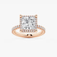 Refined Radiance Princess Moissanite Halo Engagement Ring