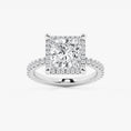 Refined Radiance Princess Moissanite Halo Engagement Ring