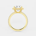 Refined Radiance Round Moissanite Halo Engagement Ring