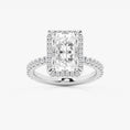Refined Radiant Moissanite Halo Engagement Ring