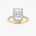 Refined Radiant Moissanite Halo Engagement Ring