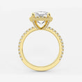 Refined Radiance Elongated Cushion Moissanite Halo Engagement Ring
