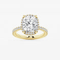 Refined Radiance Elongated Cushion Moissanite Halo Engagement Ring
