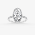 Refined Radiance Moval Moissanite Halo Engagement Ring