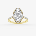 Refined Radiance Moval Moissanite Halo Engagement Ring