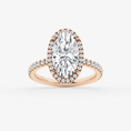 Refined Radiance Moval Moissanite Halo Engagement Ring
