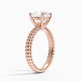 Ribbed Asscher Brilliant Moissanite Engagement Ring