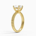 Ribbed Asscher Brilliant Moissanite Engagement Ring