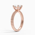 Ribbed Heart Brilliant Moissanite Engagement Ring
