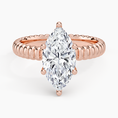 Ribbed Marquise Brilliant Moissanite Engagement Ring