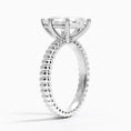Ribbed Marquise Brilliant Moissanite Engagement Ring