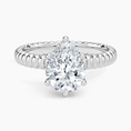 Ribbed Pear Brilliant Moissanite Engagement Ring