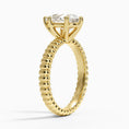 Ribbed Pear Brilliant Moissanite Engagement Ring