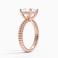 Ribbed Princess Brilliant Moissanite Engagement Ring