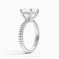 Ribbed Princess Brilliant Moissanite Engagement Ring