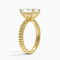 Ribbed Radiant Brilliant Moissanite Engagement Ring