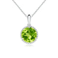 Rope-Framed Peridot Solitaire Pendant Necklace