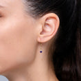 Round Amethyst with Moissanite Accents Drop Earrings