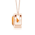 Round Citrine Bezel-Set Solitaire Pendant Necklace