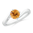 Round Citrine Bypass Promise Ring
