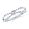 Round Cluster Halo Moissanite Split Shank Promise Ring
