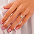 Load image into Gallery viewer, The Radiant Round Cut Moissanite Engagement Ring