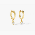 Load image into Gallery viewer, Round Cut Moissanite Drop Huggie Hoop Earrings