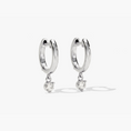 Load image into Gallery viewer, Round Cut Moissanite Drop Huggie Hoop Earrings