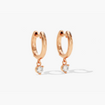 Load image into Gallery viewer, Round Cut Moissanite Drop Huggie Hoop Earrings