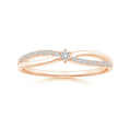 Round Cut Moissanite Split Shank Promise Ring
