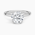 Round Cut Petal Prong Solitaire Moissanite Engagement Ring